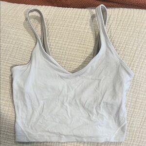 White Cropped Tank Top